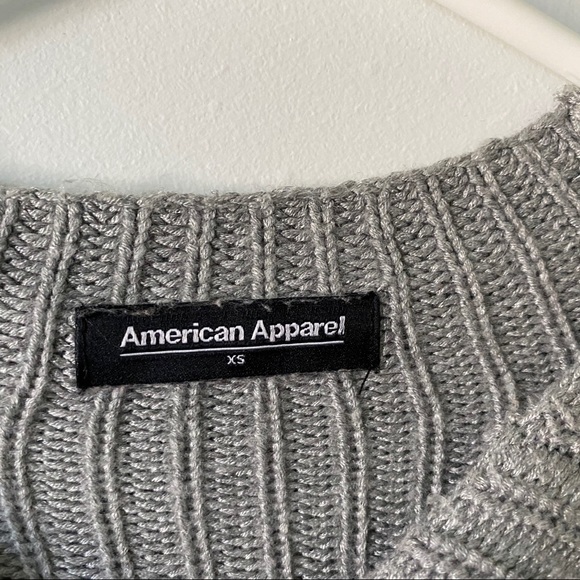American Apparel Cropped Knit Grey Sweater - Picture 6 of 9